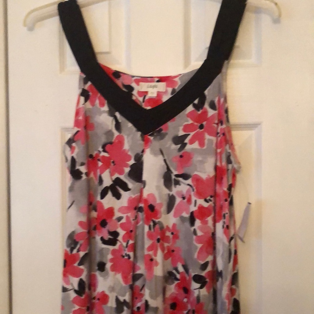 Gown womens new size L 95% rayon 5% spandex Layla floral slits at bottom